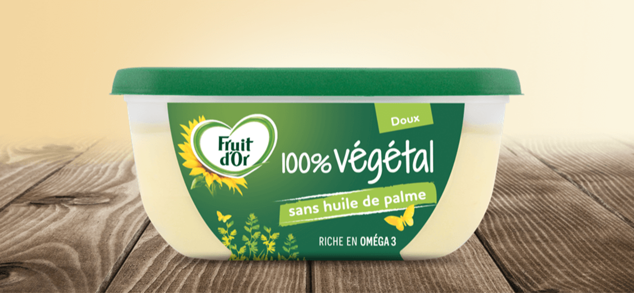 Gamme 100% végétale sans huile de palme  Product-Image-Overview-Fruit d’Or 100% Végétal Doux Sans huile de palme_Header