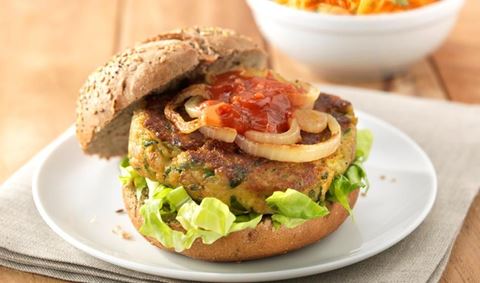 recipe image Burger végétarien à la courgette et pois chiches