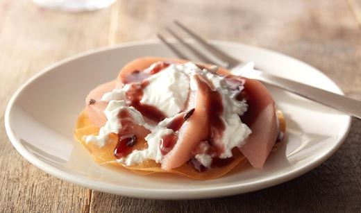 recipe image Tartelette volante de poire au jus de fraise