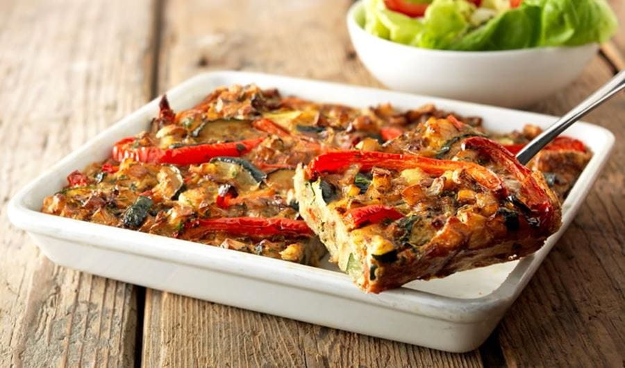 recipe image Omelette façon tortilla de légumes méditerranéens