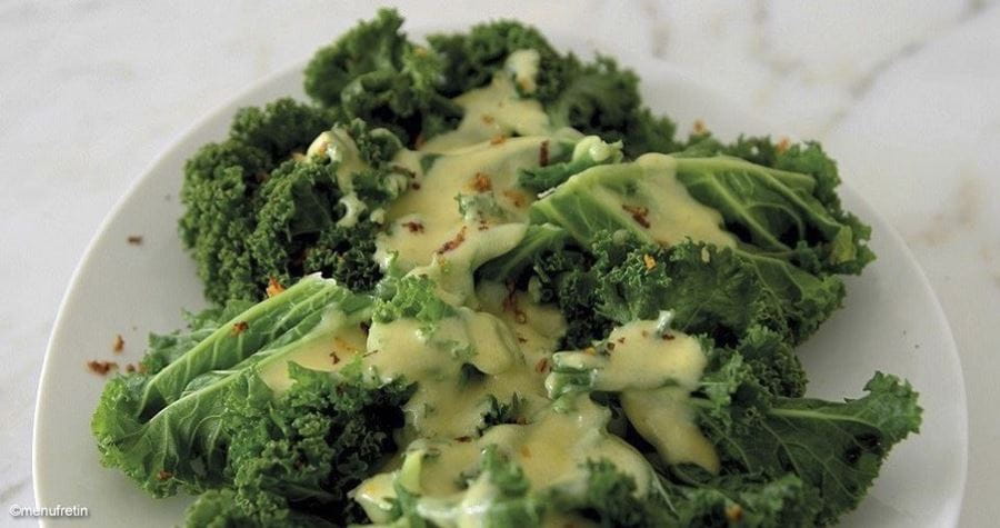 recipe image Chou kale, sauce hollandaise à l’orange